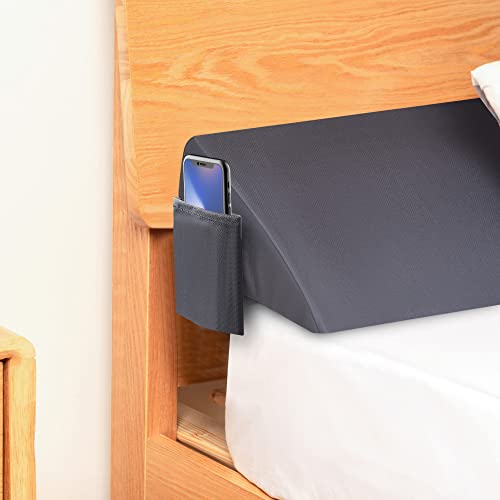 Moavica Kingsize-Bett-Keilkissen (193 x 25,4 x 15,2 cm), zum Schlafen, Kopfteilkissen/Bettlückenfüller/Matratzenkeil schließt die Lücke (0–20,3 cm), zwischen Kopfteil und Matratze (grau) 1 von Moavica