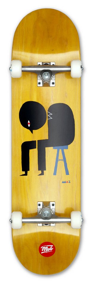 Mob Skateboards Skateboard Lost Thought 8.25 Complete - Komplettboard 32 x 8.25 Zoll (fertig montiert -, 1-St., MOB Lost Thought Design - Gelb), Board aus Ahornholz - Skateboard für Jugendliche, Erwachsene von Mob Skateboards