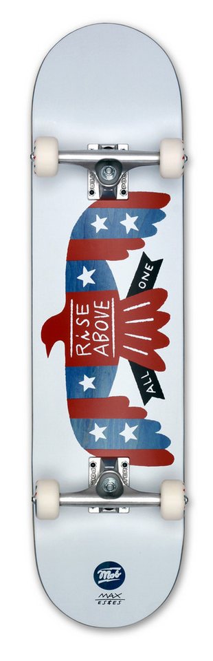 Mob Skateboards Skateboard Rise 8.0 Complete - Komplettboard 31.875 x 8 Zoll (fertig montiert -, 1-St., Adler Amerika - Weiß), Board aus Ahornholz - Skateboard für Jugendliche, Erwachsene von Mob Skateboards