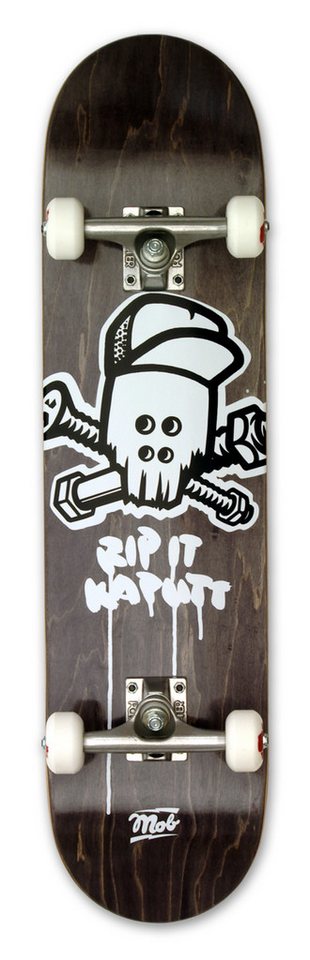 Mob Skateboards Skateboard Skull 7.75 Complete - Komplettboard 31.75 x 7.75 Zoll (fertig montiert -, 1-St., Rip It Kaputt - Schwarz), Board aus Ahornholz - Skateboard für Kinder, Jugendliche, Erwachsene von Mob Skateboards