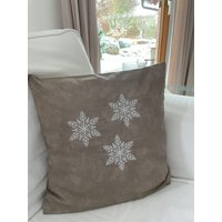 Kissenbezug, Kissenhülle Mit Stickerei, Gesticktes Kissen, Schneeflocken-Kissen Kissenbezug, Kissenhülle Mit Stickerei, Gesticktes Kissen, Schneeflocken-Kissen von MobbyMade