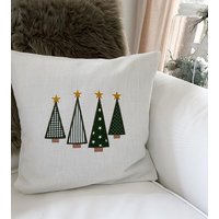 Kissenbezug, Kissenhülle Mit Tannenbaum, Weihnachtskissen Stickerei, Kissenbezug Weihnachtsgeschenk von MobbyMade
