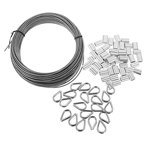 1Satz Drahtseil mit Hülse Kabel für Gartenprojekte Installieren Langlebig Vielseitig Einsetzbar 1Satz Drahtseil mit Hülse Kabel für Gartenprojekte Installieren Langlebig Vielseitig Einsetzbar von Mobestech