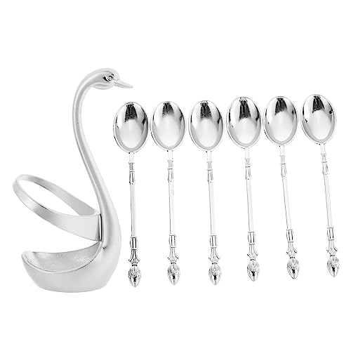1Satz Exquisites Teiliges Legierungslöffel mit Basis Dekorative Dessert und Kaffeelöffel für Stilvolle Tischgestaltung Langlebig und Rostfrei für Esstisch von Mobestech