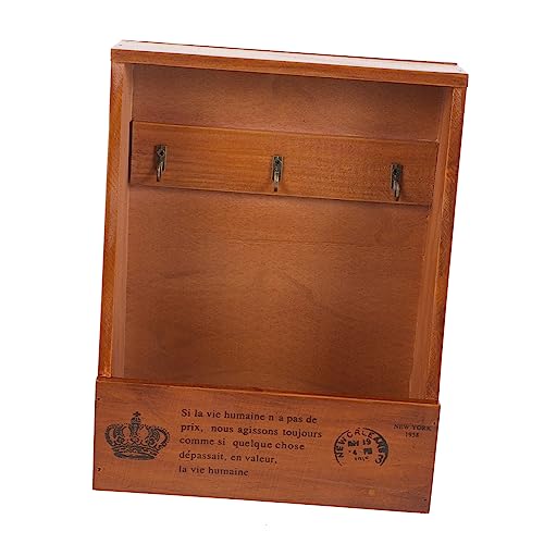 1Stück Vintage Wanddekor Schlüsselbox Kreative Multifunktions Schlüsselhalter aus Holz Hellbraun für Wohnzimmer und Eingangsbereich zu Montieren 1Stück Vintage Wanddekor Schlüsselbox Kreative Multifunktions Schlüsselhalter aus Holz Hellbraun für Wohnzimmer und Eingangsbereich zu Montieren von Mobestech
