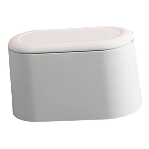 Desktop Mülleimer mit Klappdeckel Abfalleimer für Büro und Zuhause Robust und Langlebig Leicht zu Reinigen Platzsparendes Design für Schreibtisch von Mobestech