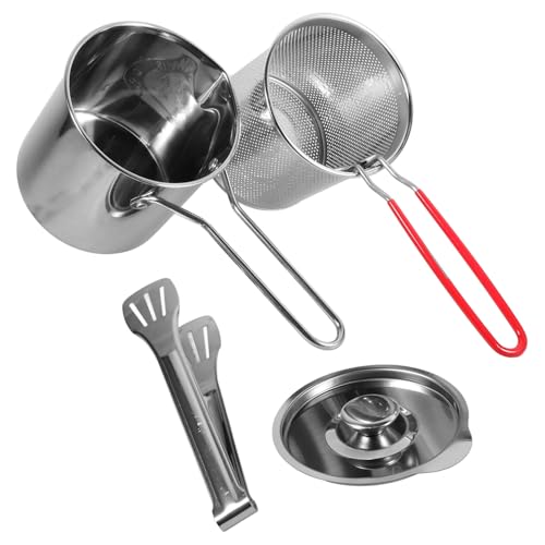 Mobestech 1 Satz Frittierpfanne Set mit Frittierkorb und Deckel Multifunktionale Fritteuse für Küche Leicht zu Reinigen und Langlebig für Zuhause und Restaurant Mobestech 1 Satz Frittierpfanne Set mit Frittierkorb und Deckel Multifunktionale Fritteuse für Küche Leicht zu Reinigen und Langlebig für Zuhause und Restaurant von Mobestech