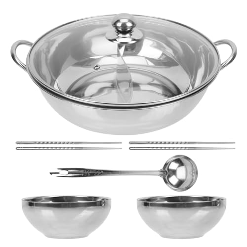 Mobestech 1 Satz Hot Pot Set Doppelgeschmack Hot Pot für Zuhause Schalen Löffel und Stäbchen Geeignet für Induktion und Gas Leicht zu Reinigen mit Antihaftbeschichtetem Griff Mobestech 1 Satz Hot Pot Set Doppelgeschmack Hot Pot für Zuhause Schalen Löffel und Stäbchen Geeignet für Induktion und Gas Leicht zu Reinigen mit Antihaftbeschichtetem Griff von Mobestech