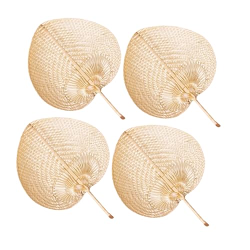 Mobestech 1 Satz Klassischer Handfächer Bambus Teiliges Handgewebter Sommerfächer Für Erwachsene Tragbarer Kühlfächer Für Strand Partys Und Zuhause 4 Stück von Mobestech