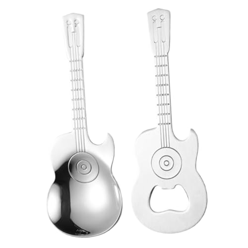Mobestech 1 Set Dessertlöffel in Gitarrenform, Kaffee-teelöffel, Edelstahllöffel, Magnetischer Flaschenöffner, Süßer Demitasse-teelöffel Zum Umrühren Von Getränken Und Zum Von Mobestech 1 Set Dessertlöffel in Gitarrenform, Kaffee-teelöffel, Edelstahllöffel, Magnetischer Flaschenöffner, Süßer Demitasse-teelöffel Zum Umrühren Von Getränken Und Zum Von von Mobestech