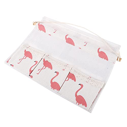 Mobestech 1stück Leichter Wand Organizer Mit Praktische Aufbewahrungstasche Für Bücher Handy Und Für Wände Türen Und Schränke Dekorative Stofftasche Mit Flamingo-Muster von Mobestech
