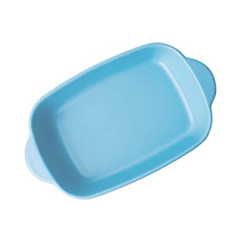 Mobestech 1 Stück Backgeschirr aus Keramik Utensil Besteck Mikrowelle Brotbackform Kochen Porzellan Kasserolle Backformen Ofen Emaille Hochtemperatur -Backform Backgeschirr mit Griffen Blau von Mobestech