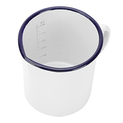 Mobestech 1 Stück Emaille Becher mit Griff und Multifunktionale Kaffeetasse für Zuhause Restaurant und Hotel Langlebig Rostfrei Design Schwarz und Weiß von Mobestech