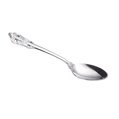 Mobestech 1 Stück Geschirr gestaltet Lunch-Utensilien-Set Besteck einfach Silberwaren westlicher Löffel Teelöffel Silver von Mobestech