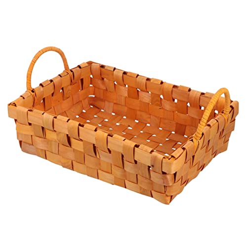 Mobestech 1 Stück Handgefertigter Wicker Storage Basket Großer Obst und Brotkorb mit Zwei Griffen für Aufbewahrung von Lebensmitteln Stilvolle Wohnraumausstattung von Mobestech