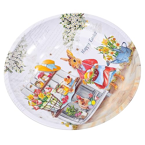 Mobestech 1 Stück Kaninchen Kompott Snack-Tablett Obstteller für Partys Tablett Obstteller Obstschale aus Marmor Obstschalen Obstteller-Snacks Obstteller Obstteller Eisen von Mobestech