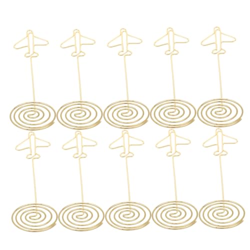 Mobestech 10 Stück Goldfarbene Flugzeug Fotohalter aus Stabile Tischkartenhalter für Büro und Zuhause Dekorative Memo und Fotoclips für Veranstaltungen und Schreibtischorganisation von Mobestech