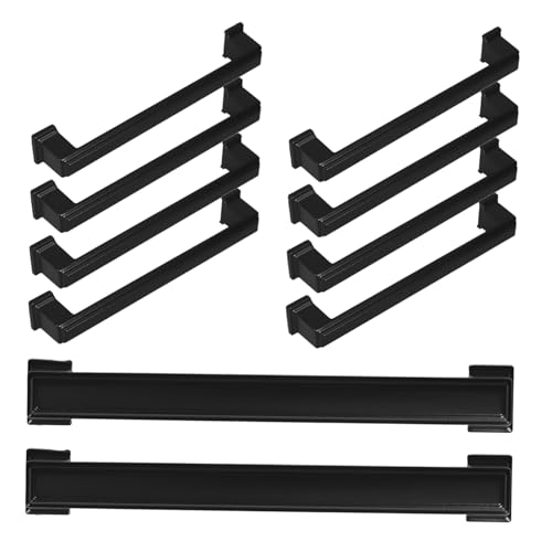 Mobestech 10 Stück Teiliges Schwarze Möbelgriffe aus Massivem Aluminiumlegierung Rustikale Vintage Küchenschrankbeschläge Kratzfreie Stabile Schubladengriffe für Kommoden Kleiderschränke von Mobestech