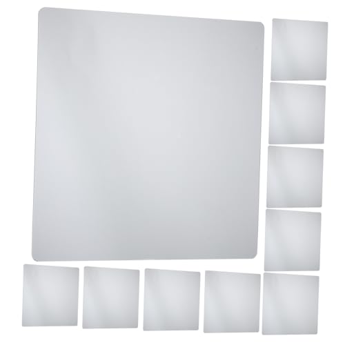 Mobestech 10 Stück Teiliges Selbstklebende Acrylspiegel Quadratisch Flexibel Spiegelaufkleber Wanddeko DIY Wohnraum Bad Küche Spiegelsticker Rahmenlos Sicher von Mobestech