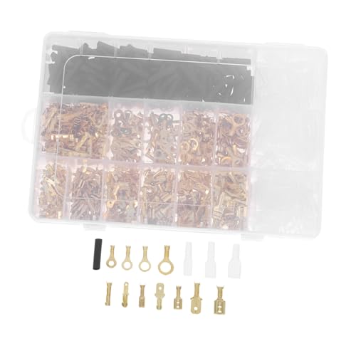 Mobestech 1050 Stück Teiliges Isolierte Kaltpress-hülsen aus Messing Schnelle Männlich-weiblich Steckverbinder Schrumpfschläuche Geeignet für Lautsprecherkabel Elektrische Verkabelung Auto von Mobestech