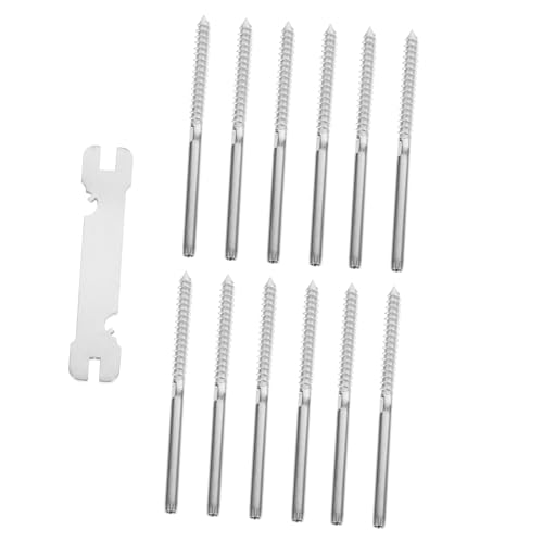 Mobestech 12 Stück Teiliges Edelstahl Gewindebolzen mit Schraubenschlüssel Rostbeständige Swage Schrauben für Geländerhalter Geeignet für Drahtseilbefestigung an Holzpfosten Wetterfeste Mobestech 12 Stück Teiliges Edelstahl Gewindebolzen mit Schraubenschlüssel Rostbeständige Swage Schrauben für Geländerhalter Geeignet für Drahtseilbefestigung an Holzpfosten Wetterfeste von Mobestech