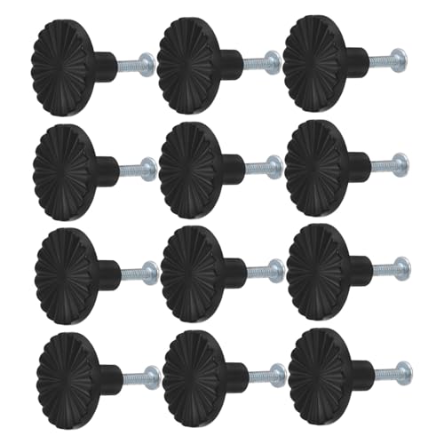 Mobestech 12 Stück Teiliges Vintage Küchenschrankgriffe aus Zinklegierung Matte Schwarze Schubladenknöpfe Ergonomisch Robust für Bad Anrichte Kleiderschrank und Vielseitige Möbelgestaltung von Mobestech
