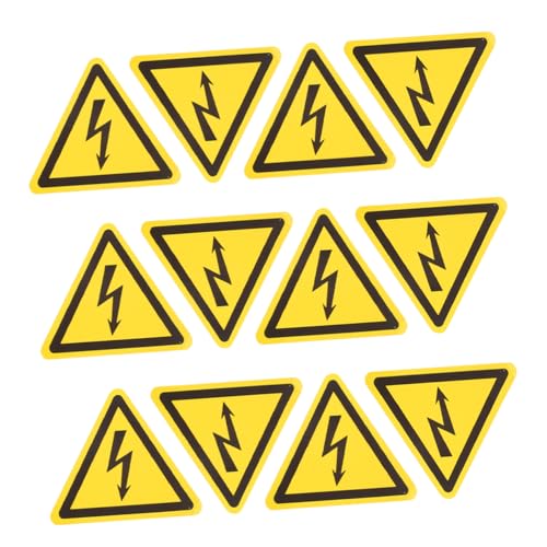Mobestech 12 Stück Teiliges Warnschild Hochspannungsaufkleber Dreieckige Elektrische Gefahrenetiketten Selbstklebend für Heim Landwirtschaft Industrie zur Sicheren Warnung vor Stromschlag von Mobestech