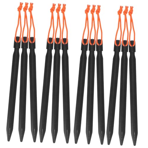 Mobestech 12stücke Zeltbefestigungsnagel Aus Aluminiumlegierung Camping-zeltpfähle Zeltheringe Mit Seil Verdickter Zeltnagel Für Outdoor-aktivitäten Erdungszeltheringe Campingwerkzeug von Mobestech