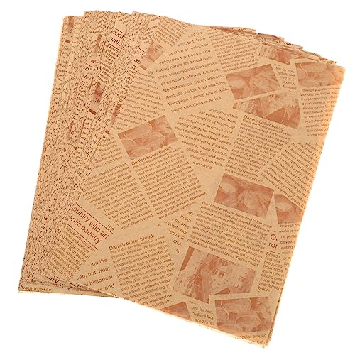 Mobestech 120Blätter Multifunktions Lebensmittel Wrap Retro Brotpapier Ölfest und Wasserabweisend für Snacks Zuhause von Mobestech
