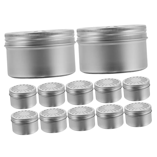 Mobestech 12Stücke Tragbare Aluminium Duftdiffusoren Aromatherapie Aufbewahrungsbox Hohldeckel für Raumdiffusor und für Schlafzimmer Büro von Mobestech