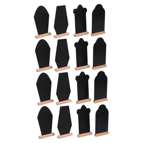 Mobestech 16 Stück Buffet Kreidetafel Heimdekoration Tisch Kreidetafel Schild Mit Sockel Nachrichtentafel Tisch Schreibtisch Notiztafel Kleines Schild Holz von Mobestech