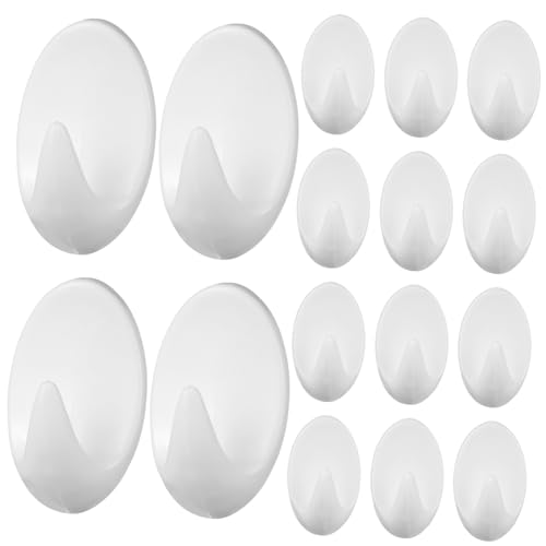 Mobestech 16 Stück Teiliges Selbstklebendes Wandhaken mit Starkem Kleber Transparente Kunststoffhaken für Badezimmer Küche und Schlafzimmer ohne Rückstände als Handtuch Kleider und von Mobestech