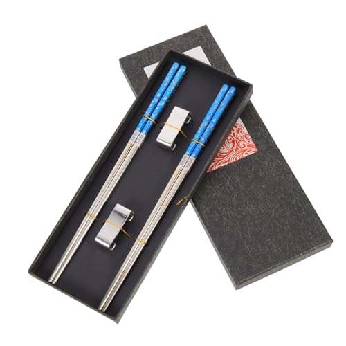 Mobestech 1Satz Essstäbchen Set mit Wiederverwendbarem Stäbchenhalter Geschmackvolle Designs Spülmaschinenfest für Zuhause Restaurants und Besondere Anlässe Langlebig von Mobestech