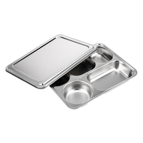 Mobestech 1Satz Geschirrkantine mit Fächern Geteiltes Design für Snacks Umweltfreundliches Material Einfach zu Reinigen und Tragbar für Täglichen Gebrauch von Mobestech