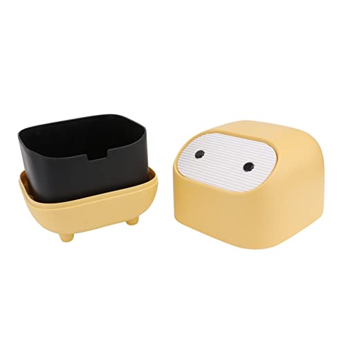 Mobestech 1Stück Mini Mülleimer mit Press Struktur Platzsparender Desktop Papierkorb für Büro Zuhause Schlafsaal Hochwertiger Langlebiger Abfalleimer Fröhlichem von Mobestech