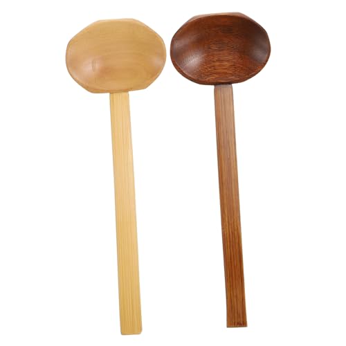 Mobestech 2 STÜCK Teiliges Hotpot Holz Suppenkellen mit Langem Griff Langlebige Naturholz Schöpfkellen Hitzebeständig für Suppe Nudeln Tee Einfache Reinigung Einsetzbar in Küche und von Mobestech