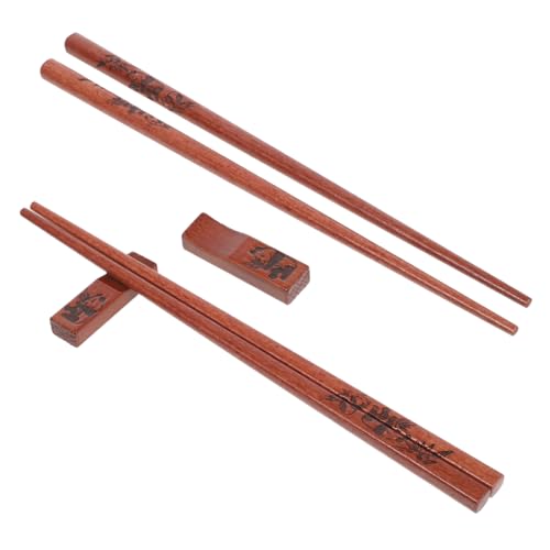 Mobestech 2 Sätze Holz Essstäbchen mit Panda-motiv und Ablage Wiederverwendbar Chinesisches Souvenir Asiatisches Besteck für Sushi Geschenk für Panda-liebhaber Japanisch-koreanisch Geeignet von Mobestech