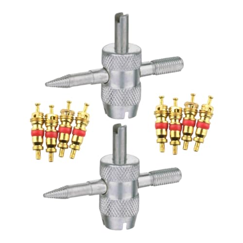 Mobestech 2 Sätze Reifenventil Werkzeug aus Robustem Stahl und Kupfer Multifunktionaler Ventilkern Entferner und Installer für Auto und Fahrradreifen Kompakt und Langlebig zur Schnellen von Mobestech