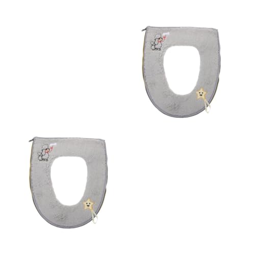 Mobestech 2 Stck. Sherpa-toilettensitz Tank Abdeckung Schlauch Stoßstange Fenster Zubehör Toilettenkissen Toilettendeckel Cover Faltbar Spender Bidet Patch Sprühen Öffentlich Grey Kaschmir von Mobestech