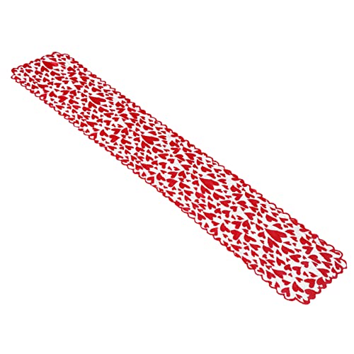 Mobestech 2 Stck. Tischläufer Zum Valentinstag Bänder Umwickeln Dekorationen Chiffon Blumenstrauß-kit Valentinstag Tischläufer Burgund Schleife Grünes Sackleinenband Rot Polyester-Material von Mobestech