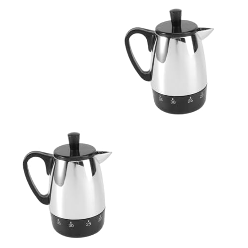 Mobestech 2 Stck. mechanische Zeitschaltuhr digital Maschine für retro Analog groß wasserkocher Chefkoch Zeiterinnerung Koch-Timer Schultimer Backzeit inneres Metall Weiß von Mobestech