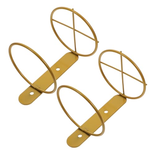 Mobestech 2 Stück An der Wand befestigtes Weinregal Weinhalter Flasche montieren hängend Anzeige Gestell modern Unterstützung wandmontiertes Weinregal Eisen Golden von Mobestech