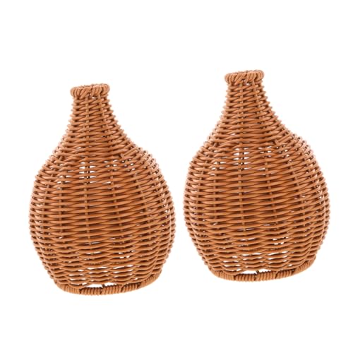 Mobestech 2 Stück Boho Geflochtene Vase Schale Rustikale Tischdeko Ultrasonic Misting Diffuser Abdeckung Woven Misting Diffuser Hülle für Tischvasen von Mobestech