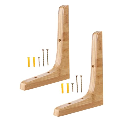 Mobestech 2 Stück Dreieckige Holz wandhalterung Stabile Regalträger aus Massivem Holz Einfach Montierbare Wandregalhalter Vielseitig für Küche Bad Bücherregal Robust und Dekorativ von Mobestech