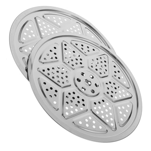Mobestech 2 Stück Edelstahl Steamer Tray Dämpfeinsatz Topf Rostfrei Robust Vielseitig Kompatibel für Dampfgaren Backen Rösten Präzise für Kochtöpfe und Schnellkochtöpfe von Mobestech