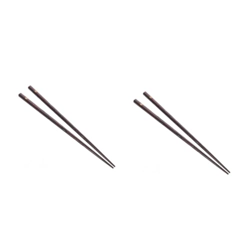 Mobestech 2 Stück Holz Chopsticks im Japanischen Stil Wiederverwendbare Essstäbchen mit Rutschfester Oberfläche für Familienessen und Besondere Anlässe mit Goldenem Blumenmuster für von Mobestech