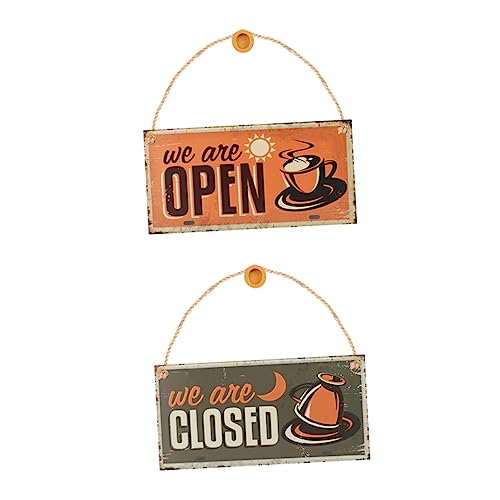 Mobestech 2 Stück Holz Schild Retro Dekoration für Café und Bar Hängendes Türschild aus Holz Kreatives Wanddekor Mobestech 2 Stück Holz Schild Retro Dekoration für Café und Bar Hängendes Türschild aus Holz Kreatives Wanddekor von Mobestech
