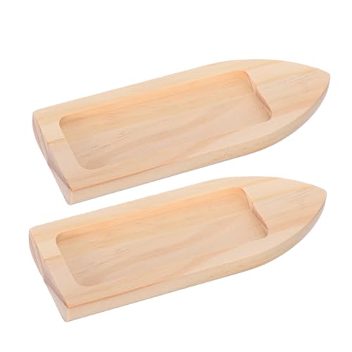 Mobestech 2 Stück Holzbootmodell Boot Figur kleines Boot Strand Segelbootmodell Badewannenboote Bootsdekor Kanuboot Miniboot nautisches Modell Spielzeugbootpaddel hölzern Khaki von Mobestech