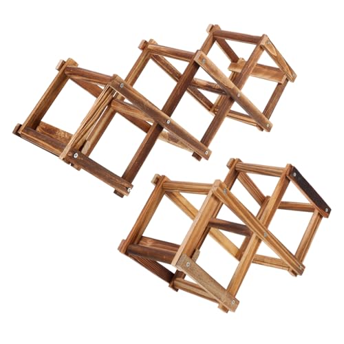 Mobestech 2 Stück Klappbare Weinregale aus Holz für Küche und Bar Weinflaschenhalter für Praktische Lagerung Flaschen Braun Mobestech 2 Stück Klappbare Weinregale aus Holz für Küche und Bar Weinflaschenhalter für Praktische Lagerung Flaschen Braun von Mobestech