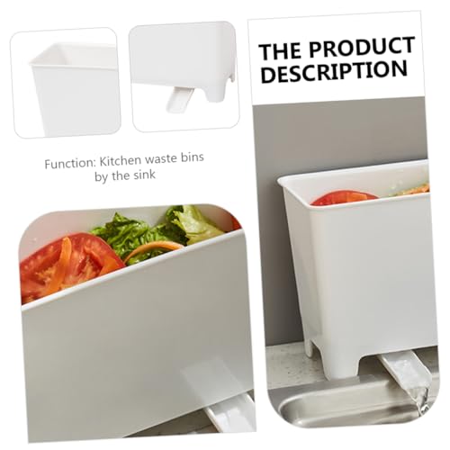 Mobestech 2 Stück Kunststoff Abfalleimer mit Ablauffunktion Kompakter Küchenmülleimer für Spülbecken Entfernbarer Biomüllbehälter mit Effizientem Wasserablauf für Obst und Gemüsereste von Mobestech